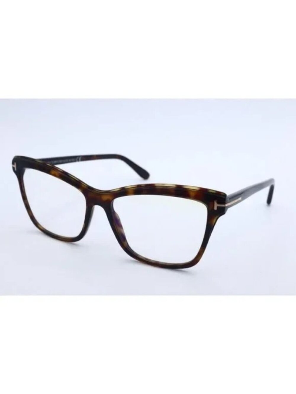 Tom Ford TF 5619-B 052 Cat Eye Tortoise Eyeglasses Clear Blue Block Lenses 55mm